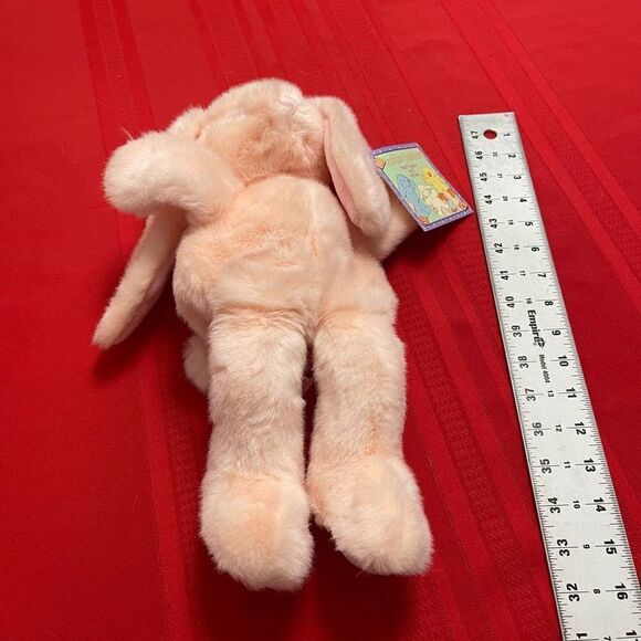 Vintage Russ Cuddle Company Rattle Mennington Pink Bunny Plush Puppet LARGE 16" - Picture 3 of 12